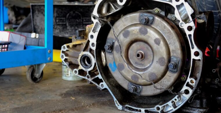 Close-up of a car gearbox repair and replacement in Nottingham Showing detailed gears and casing during a professional repair and replacement service.